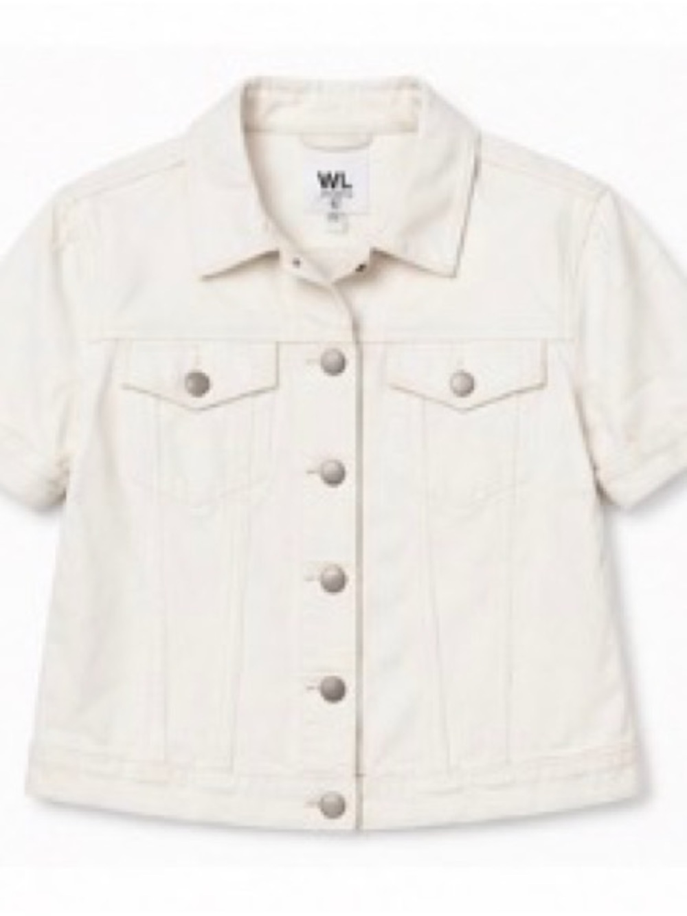 WASH LAB Bleached White Short Sleeve Jacket